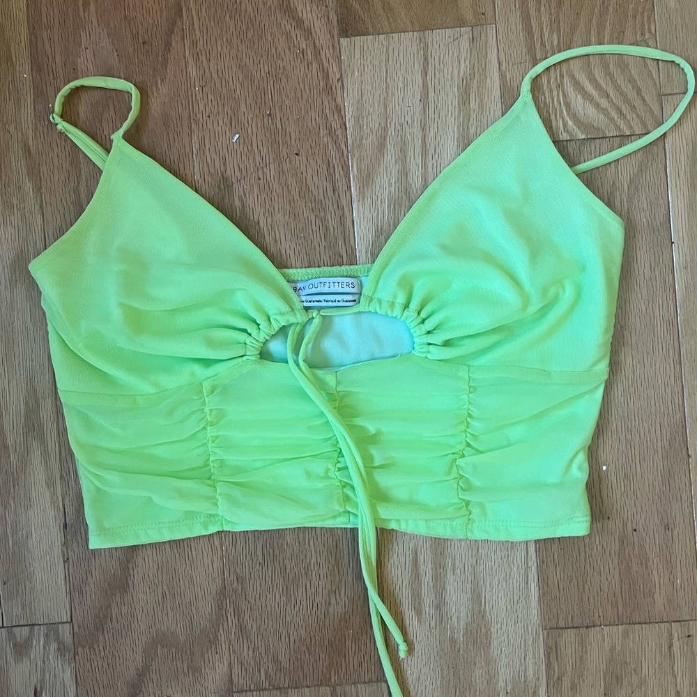 Urban outfitters lime green crop top